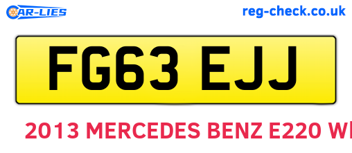 FG63EJJ are the vehicle registration plates.