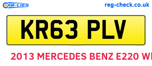KR63PLV are the vehicle registration plates.