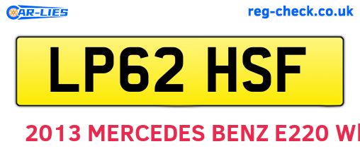 LP62HSF are the vehicle registration plates.