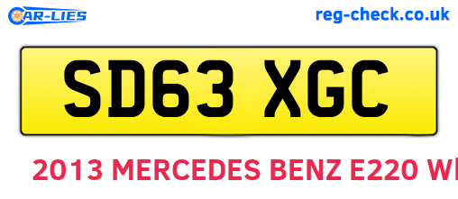 SD63XGC are the vehicle registration plates.