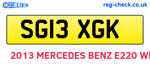 SG13XGK are the vehicle registration plates.