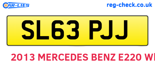 SL63PJJ are the vehicle registration plates.