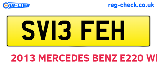 SV13FEH are the vehicle registration plates.