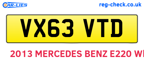 VX63VTD are the vehicle registration plates.