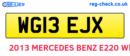 WG13EJX are the vehicle registration plates.