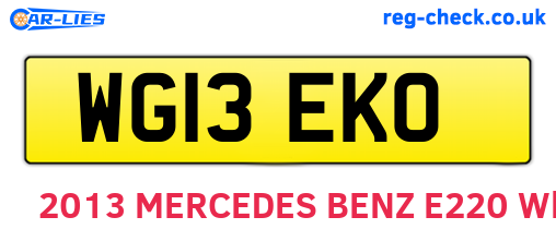 WG13EKO are the vehicle registration plates.