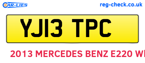 YJ13TPC are the vehicle registration plates.