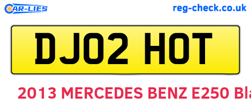 DJ02HOT are the vehicle registration plates.