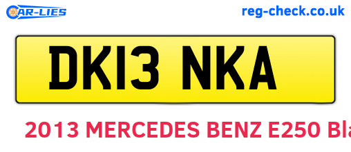 DK13NKA are the vehicle registration plates.