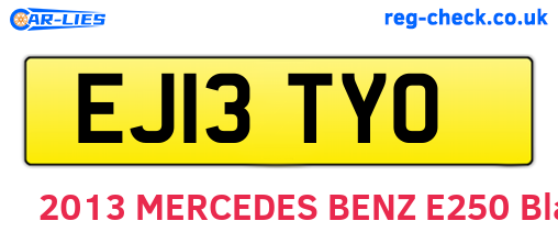 EJ13TYO are the vehicle registration plates.