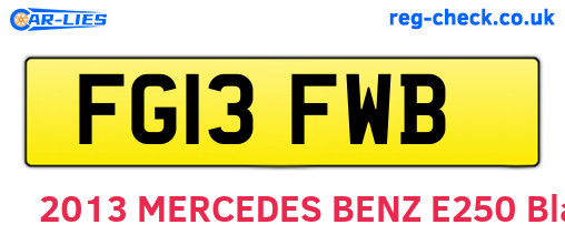 FG13FWB are the vehicle registration plates.