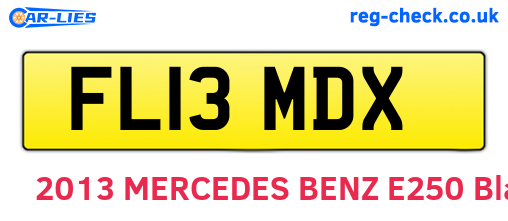 FL13MDX are the vehicle registration plates.