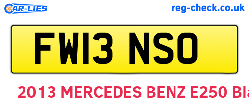 FW13NSO are the vehicle registration plates.