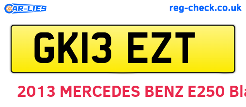 GK13EZT are the vehicle registration plates.