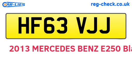 HF63VJJ are the vehicle registration plates.