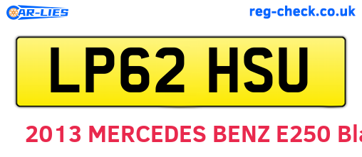 LP62HSU are the vehicle registration plates.