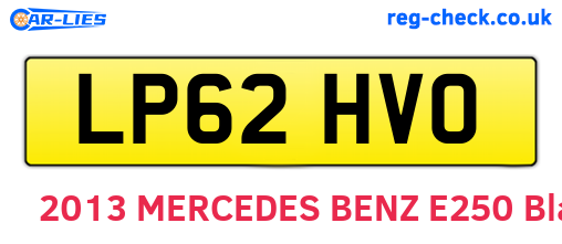 LP62HVO are the vehicle registration plates.