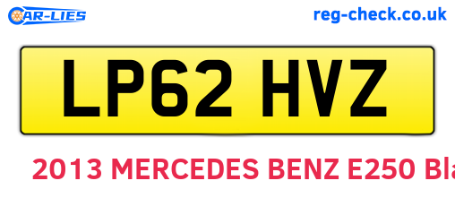 LP62HVZ are the vehicle registration plates.