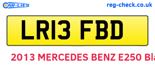 LR13FBD are the vehicle registration plates.