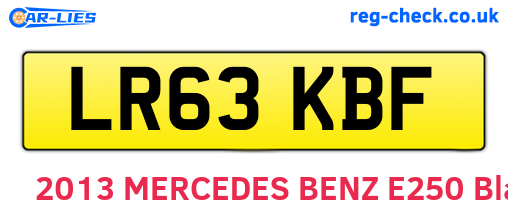 LR63KBF are the vehicle registration plates.