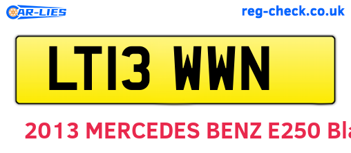 LT13WWN are the vehicle registration plates.