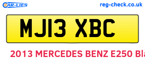 MJ13XBC are the vehicle registration plates.