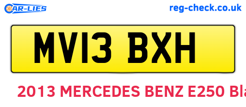 MV13BXH are the vehicle registration plates.