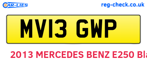 MV13GWP are the vehicle registration plates.