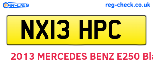 NX13HPC are the vehicle registration plates.