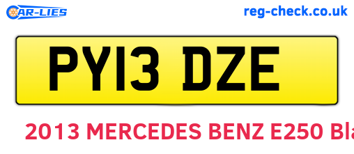 PY13DZE are the vehicle registration plates.
