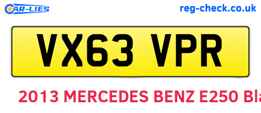VX63VPR are the vehicle registration plates.