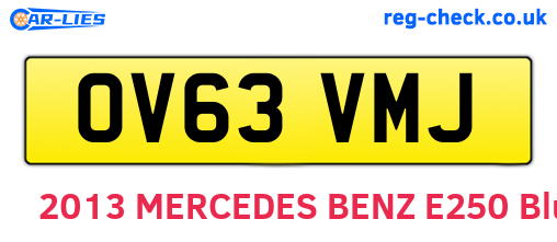 OV63VMJ are the vehicle registration plates.