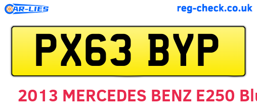 PX63BYP are the vehicle registration plates.