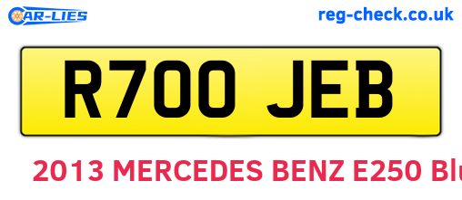 R700JEB are the vehicle registration plates.