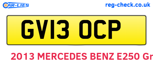 GV13OCP are the vehicle registration plates.