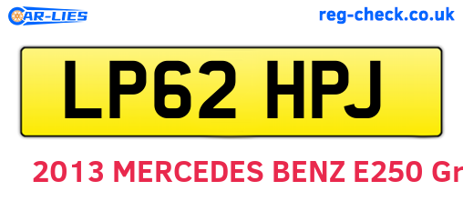 LP62HPJ are the vehicle registration plates.