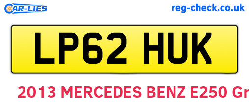LP62HUK are the vehicle registration plates.