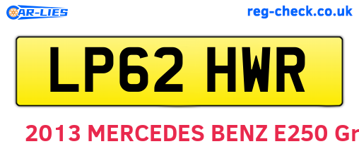 LP62HWR are the vehicle registration plates.