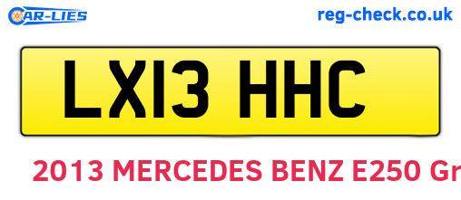 LX13HHC are the vehicle registration plates.