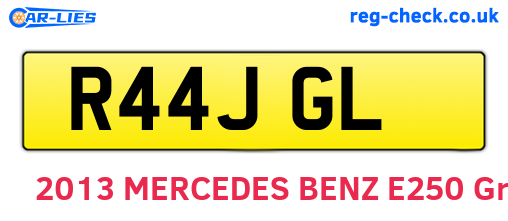 R44JGL are the vehicle registration plates.