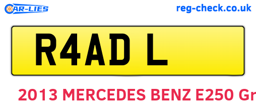 R4ADL are the vehicle registration plates.