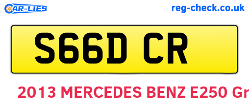 S66DCR are the vehicle registration plates.