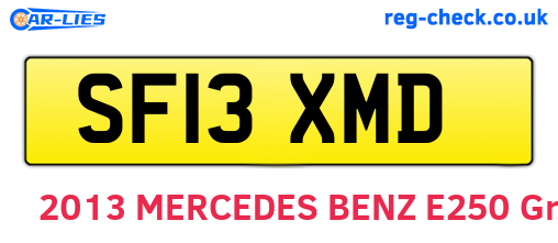 SF13XMD are the vehicle registration plates.