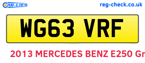WG63VRF are the vehicle registration plates.