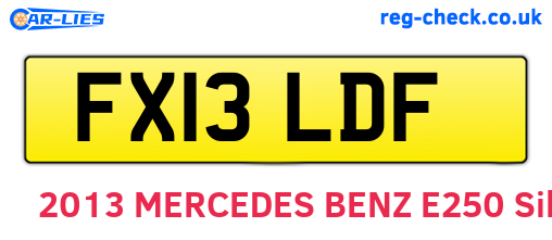 FX13LDF are the vehicle registration plates.