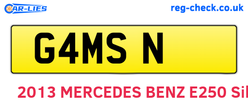 G4MSN are the vehicle registration plates.