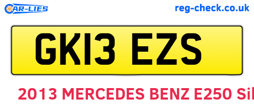 GK13EZS are the vehicle registration plates.