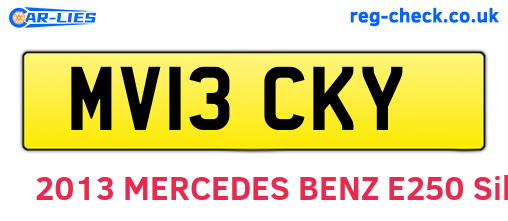 MV13CKY are the vehicle registration plates.