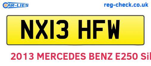NX13HFW are the vehicle registration plates.