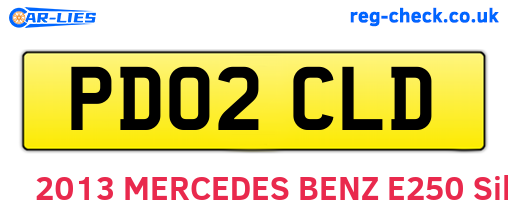 PD02CLD are the vehicle registration plates.